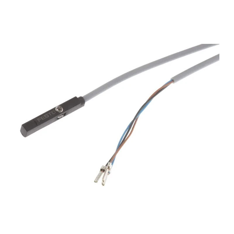 Festo Pneumatic Position Detector Cable with Plug M8X1 and M12X1, Rotatable Thread, Snap On SMT-10M-PS-24V-E-2,5-L-OE