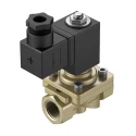 Festo 2/2 Solenoid Valve G1/2, Brass Body, Nitrile Rubber Seal, 24V DC, 11W Power, 10 bar VZWF-B-L-M22C-G12-135-1P4-10