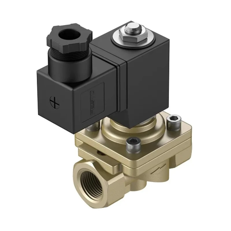 Festo 2/2 Solenoid Valve G1/2, Brass Body, Nitrile Rubber Seal, 24V DC, 11W Power, 10 bar VZWF-B-L-M22C-G12-135-1P4-10