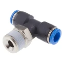 Festo Pneumatic Push-In T-Shape Fitting QS Series, Threaded-to-Tube, 8 mm, 14 bar QST-3/8-8
