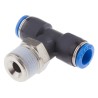 Festo Pneumatic Push-In T-Shape Fitting QS Series, Threaded-to-Tube, 8 mm, 14 bar QST-3/8-8