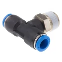 Festo Pneumatic Push-In T-Shape Fitting QS Series, Threaded-to-Tube, 8 mm, 14 bar QST-3/8-8