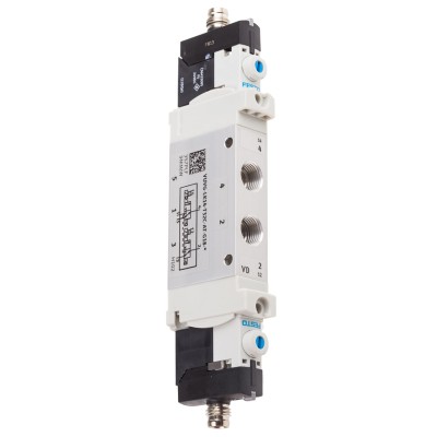Festo 3/2 Solenoid/Spring Pneumatic Solenoid Valve G 1/8 Port Size 24V DC Aluminium Alloy Body VUVG-LK14-T32C-AT-G18-1R8L-S