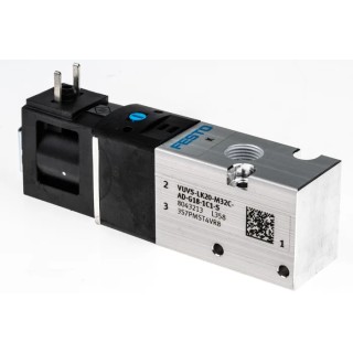 Festo 3/2 Solenoid Valve G 1/8 Port Size Aluminium Alloy Body 24V dc VUVS-LK20-M32C-AD-G18-1C1-S