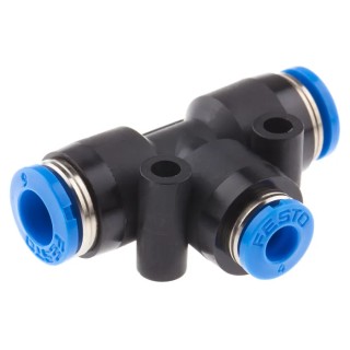 Festo QST Series Pneumatic Tee Tube-to-Tube Adapter Push-in 6 mm x 6 mm QST-6-4