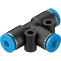 Festo Pneumatic Fitting Tee Tube-to-Tube Adapter Push-in 4 mm 14 bar Maximum Operating Pressure QST-4