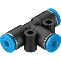 Festo Pneumatic Fitting Tee Tube-to-Tube Adapter Push-in 4 mm 14 bar Maximum Operating Pressure QST-4
