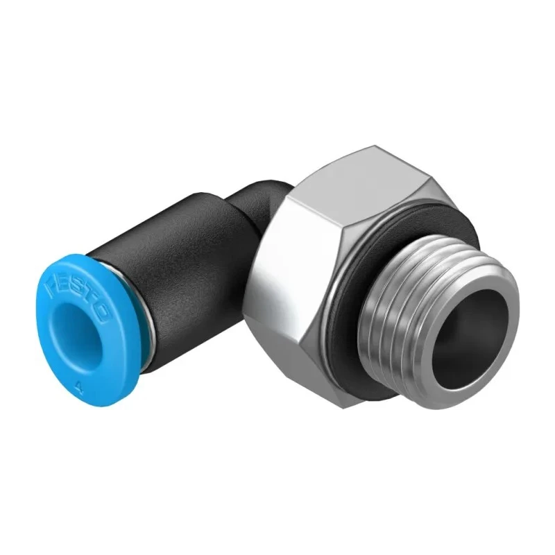 Festo Nickel Plated Brass Pneumatic Fitting Male G 1/8 Threaded to 4mm Push-in Tube QSML-G1/8-4