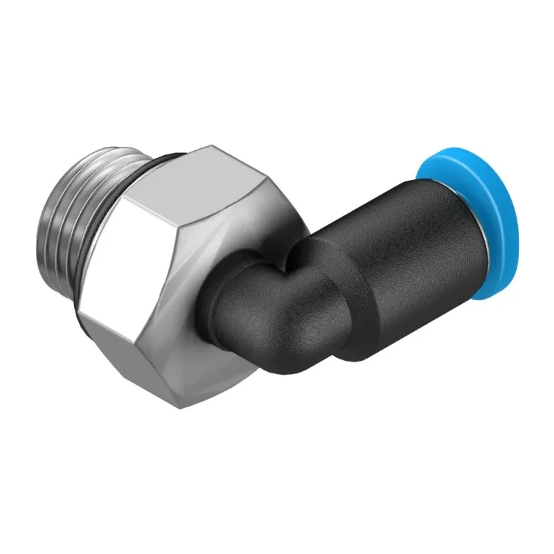 Festo Nickel Plated Brass Pneumatic Fitting Male G 1/8 Threaded to 4mm Push-in Tube QSML-G1/8-4