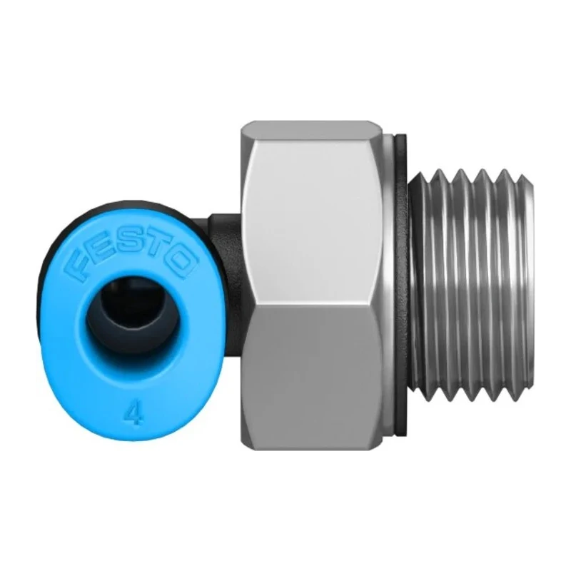 Festo Nickel Plated Brass Pneumatic Fitting Male G 1/8 Threaded to 4mm Push-in Tube QSML-G1/8-4