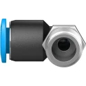 Festo Nickel Plated Brass Pneumatic Fitting Male G 1/8 Thread, 6mm Push-in Tube, 90° Angle QSML-G1/8-6
