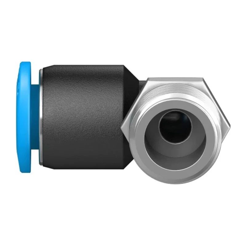 Festo Nickel Plated Brass Pneumatic Fitting Male G 1/8 Thread, 6mm Push-in Tube, 90° Angle QSML-G1/8-6