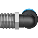 Festo Nickel Plated Brass Pneumatic Fitting Male G 1/8 Thread, 6mm Push-in Tube, 90° Angle QSML-G1/8-6