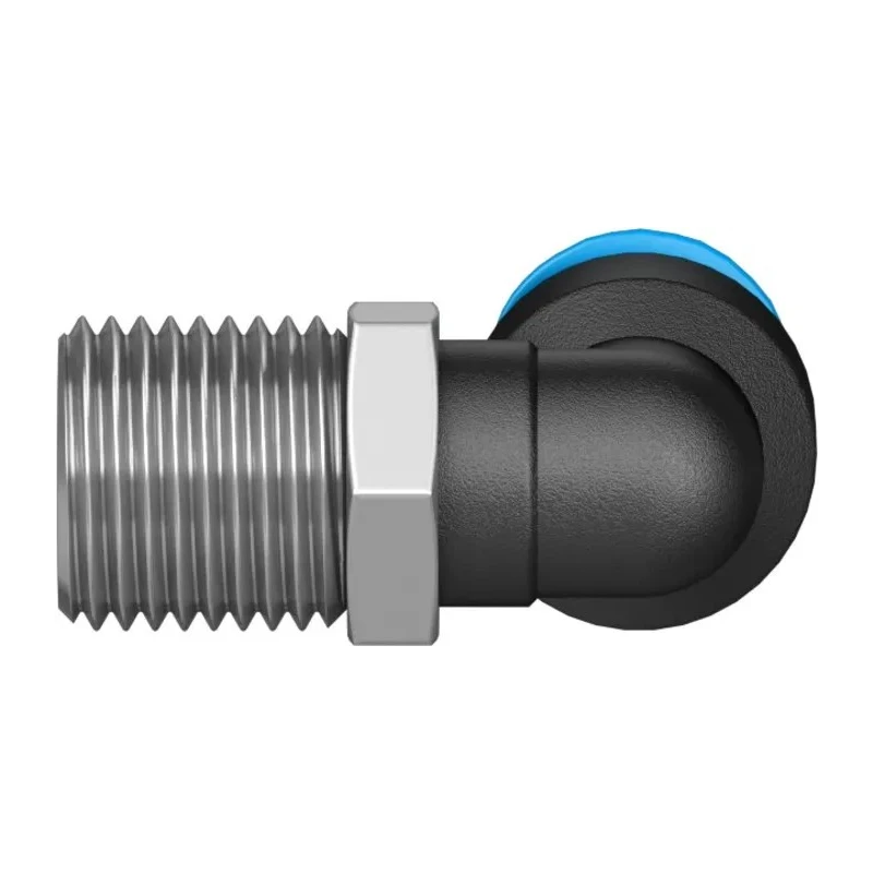 Festo Nickel Plated Brass Pneumatic Fitting Male G 1/8 Thread, 6mm Push-in Tube, 90° Angle QSML-G1/8-6