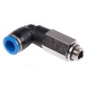 Festo Nickel Plated Brass Pneumatic Threaded-to-Tube Elbow Fitting, Male G 1/8 in, 8mm Push-in, QSLL-G1/8-8
