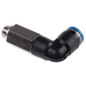 Festo Nickel Plated Brass Pneumatic Threaded-to-Tube Elbow Fitting, Male G 1/8 in, 8mm Push-in, QSLL-G1/8-8