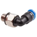 Festo QSML Series Nickel Plated Brass Pneumatic Fitting, Male Metric Thread, 4mm Push-in, 90° Elbow, 14 bar, 80°C QSML-M7-4