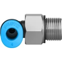 Festo QSML Series Nickel Plated Brass Pneumatic Fitting, Male Metric Thread, 4mm Push-in, 90° Elbow, 14 bar, 80°C QSML-M7-4
