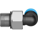 Festo QSML Series Nickel Plated Brass Pneumatic Fitting, Male Metric Thread, 4mm Push-in, 90° Elbow, 14 bar, 80°C QSML-M7-4