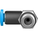Festo QSML Series Nickel Plated Brass Pneumatic Fitting, Male Metric Thread, 4mm Push-in, 90° Elbow, 14 bar, 80°C QSML-M7-4