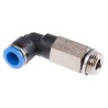 Festo Nickel Plated Brass Pneumatic Fitting Male Threaded-to-Tube, G 3/8 in Thread Size, 10 mm Push-in Tube QSLL-G3/8-10