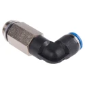 Festo Nickel Plated Brass Pneumatic Fitting Male Threaded-to-Tube, G 3/8 in Thread Size, 10 mm Push-in Tube QSLL-G3/8-10
