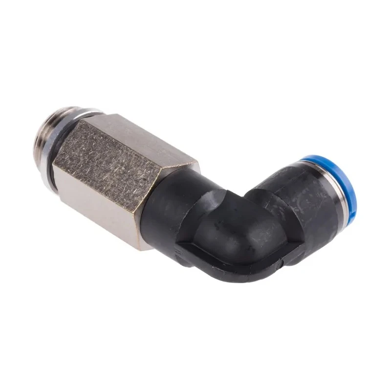 Festo Nickel Plated Brass Pneumatic Fitting Male Threaded-to-Tube, G 3/8 in Thread Size, 10 mm Push-in Tube QSLL-G3/8-10