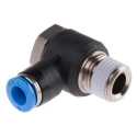 Festo Pneumatic Fitting Nickel Plated Brass Male Threaded-to-Tube Push-In R 1/4 in x 6mm QSLV-1/4-6
