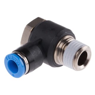Festo Pneumatic Fitting Nickel Plated Brass Male Threaded-to-Tube Push-In R 1/4 in x 6mm QSLV-1/4-6