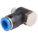 Festo QSLV Series Nickel Plated Brass 90° Pneumatic Fitting Male R 1/8 in Threaded to 8mm Push-in QSLV-1/8-8