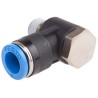 Festo QSLV Series Nickel Plated Brass 90° Pneumatic Fitting Male R 1/8 in Threaded to 8mm Push-in QSLV-1/8-8