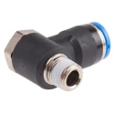 Festo QSLV Series Nickel Plated Brass 90° Pneumatic Fitting Male R 1/8 in Threaded to 8mm Push-in QSLV-1/8-8