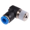 Festo Nickel Plated Brass Pneumatic Threaded-to-Tube Elbow Fitting Male R 1/4 in Thread Push In 6 mm QSLV-1/4-6-I