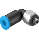 Festo Nickel Plated Brass Pneumatic Fitting Male M3 Thread, 4mm Push-in Tube, 90° Angle QSML-M3-4