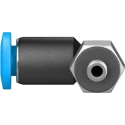 Festo Nickel Plated Brass Pneumatic Fitting Male M3 Thread, 4mm Push-in Tube, 90° Angle QSML-M3-4
