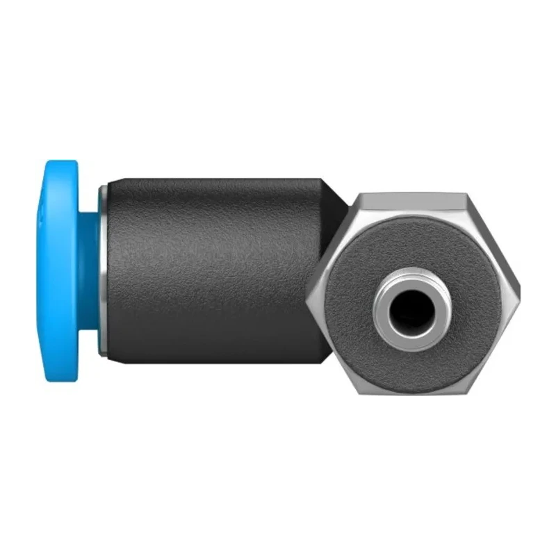 Festo Nickel Plated Brass Pneumatic Fitting Male M3 Thread, 4mm Push-in Tube, 90° Angle QSML-M3-4