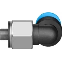 Festo Nickel Plated Brass Pneumatic Fitting Male M3 Thread, 4mm Push-in Tube, 90° Angle QSML-M3-4