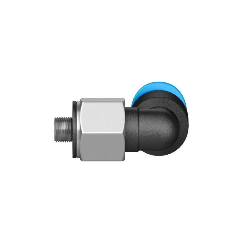 Festo Nickel Plated Brass Pneumatic Fitting Male M3 Thread, 4mm Push-in Tube, 90° Angle QSML-M3-4