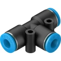 Festo Pneumatic Tee Tube-to-Tube Adapter Push-in 6 mm, Maximum Operating Pressure 14 bar, Max Temperature 80°C QST-6