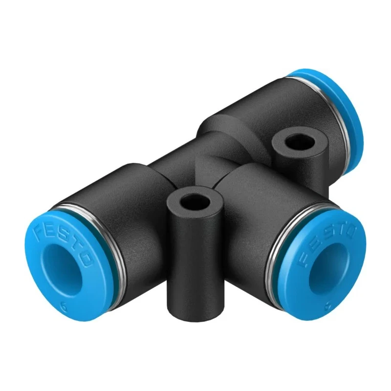 Festo Pneumatic Tee Tube-to-Tube Adapter Push-in 6 mm, Maximum Operating Pressure 14 bar, Max Temperature 80°C QST-6