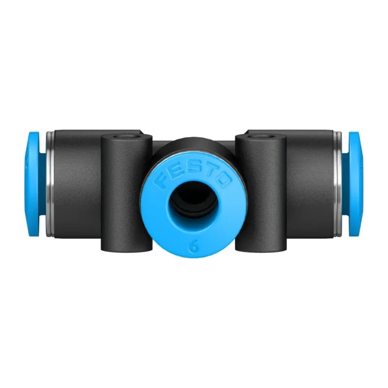 Festo Pneumatic Tee Tube-to-Tube Adapter Push-in 6 mm, Maximum Operating Pressure 14 bar, Max Temperature 80°C QST-6