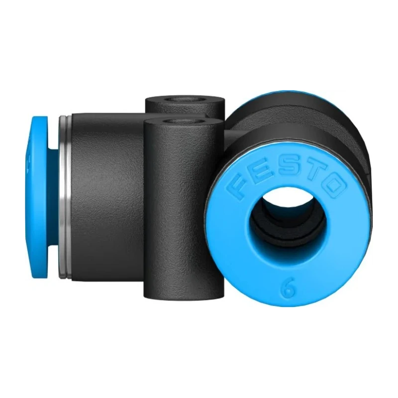 Festo Pneumatic Tee Tube-to-Tube Adapter Push-in 6 mm, Maximum Operating Pressure 14 bar, Max Temperature 80°C QST-6