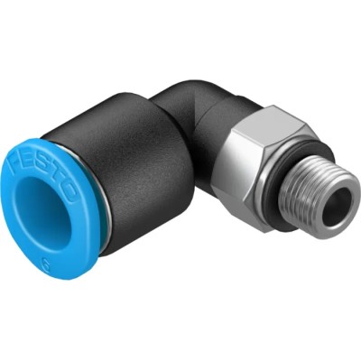 Festo Nickel Plated Brass Pneumatic Fitting Male M5 Thread, Metric 6mm Push-in QSML-M5-6