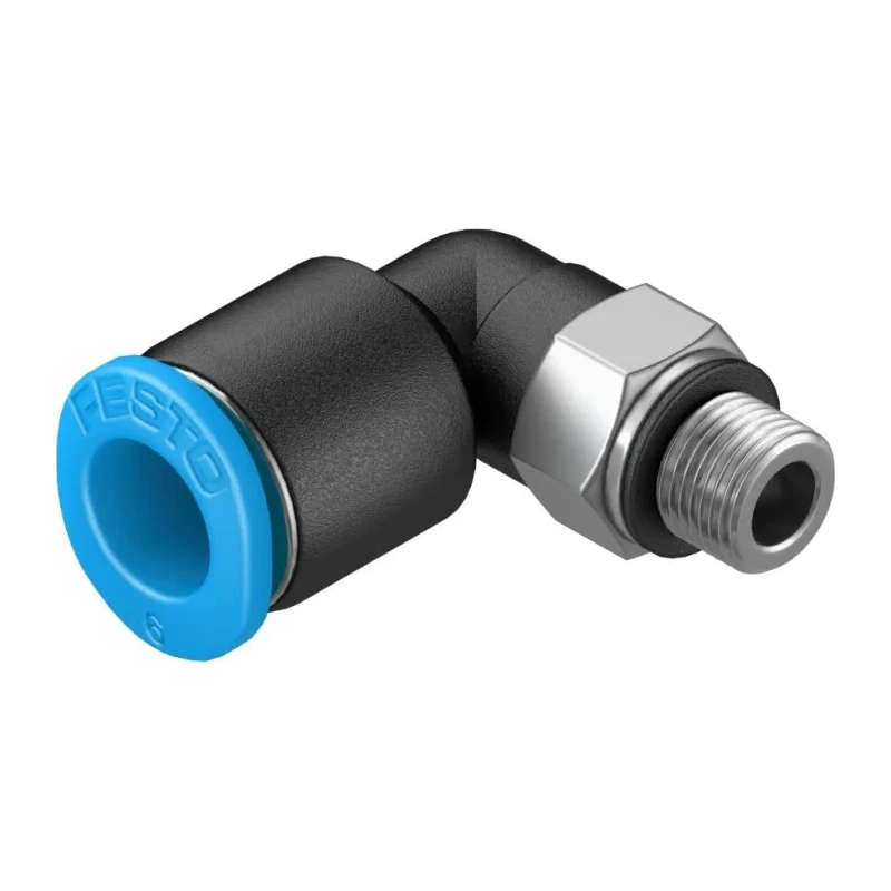 Festo Nickel Plated Brass Pneumatic Fitting Male M5 Thread, Metric 6mm Push-in QSML-M5-6