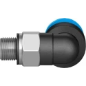Festo Nickel Plated Brass Pneumatic Fitting Male M5 Thread, Metric 6mm Push-in QSML-M5-6