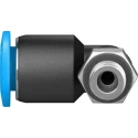 Festo Nickel Plated Brass Pneumatic Fitting Male M5 Thread, Metric 6mm Push-in QSML-M5-6