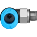 Festo Nickel Plated Brass Pneumatic Fitting Male M5 Thread, Metric 6mm Push-in QSML-M5-6
