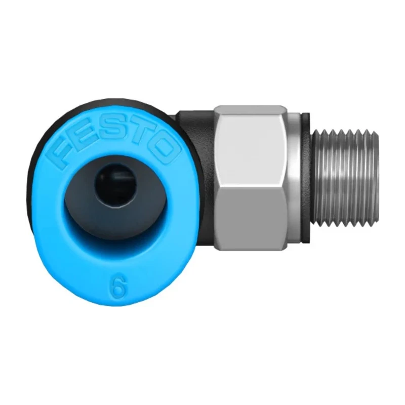 Festo Nickel Plated Brass Pneumatic Fitting Male M5 Thread, Metric 6mm Push-in QSML-M5-6
