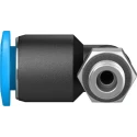Festo Nickel Plated Brass Pneumatic Fitting Male M5 Thread, Metric 6mm Push-in QSML-M5-6