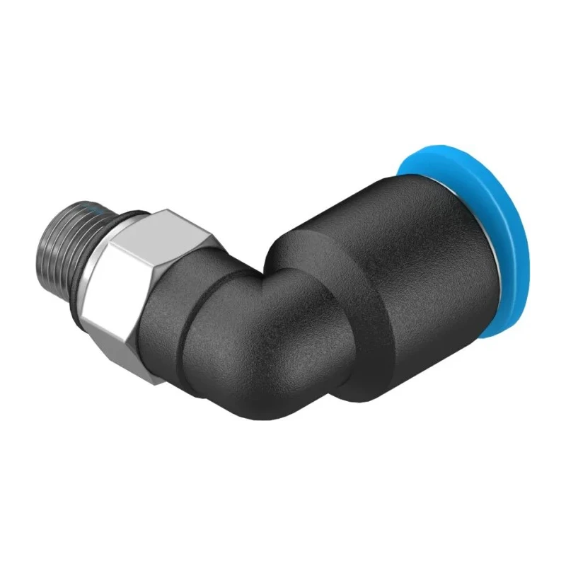 Festo Nickel Plated Brass Pneumatic Fitting Male M5 Thread, Metric 6mm Push-in QSML-M5-6